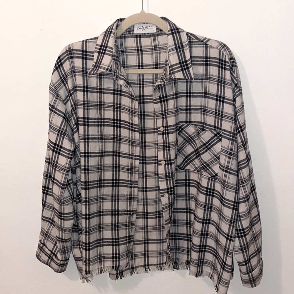 Carly Jean Los Angeles Flannel Plaid Button Down Shirt Size S